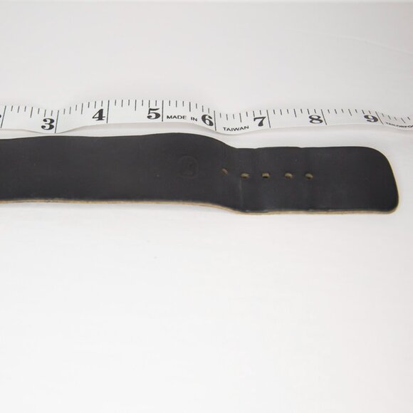 SOLD Vintage Gothic Punk Black Leather Cuff with Buckle - Picture 8 of 8